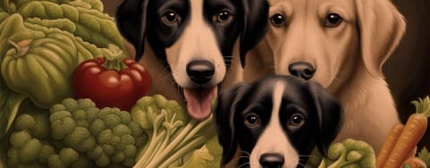 perros con verduras